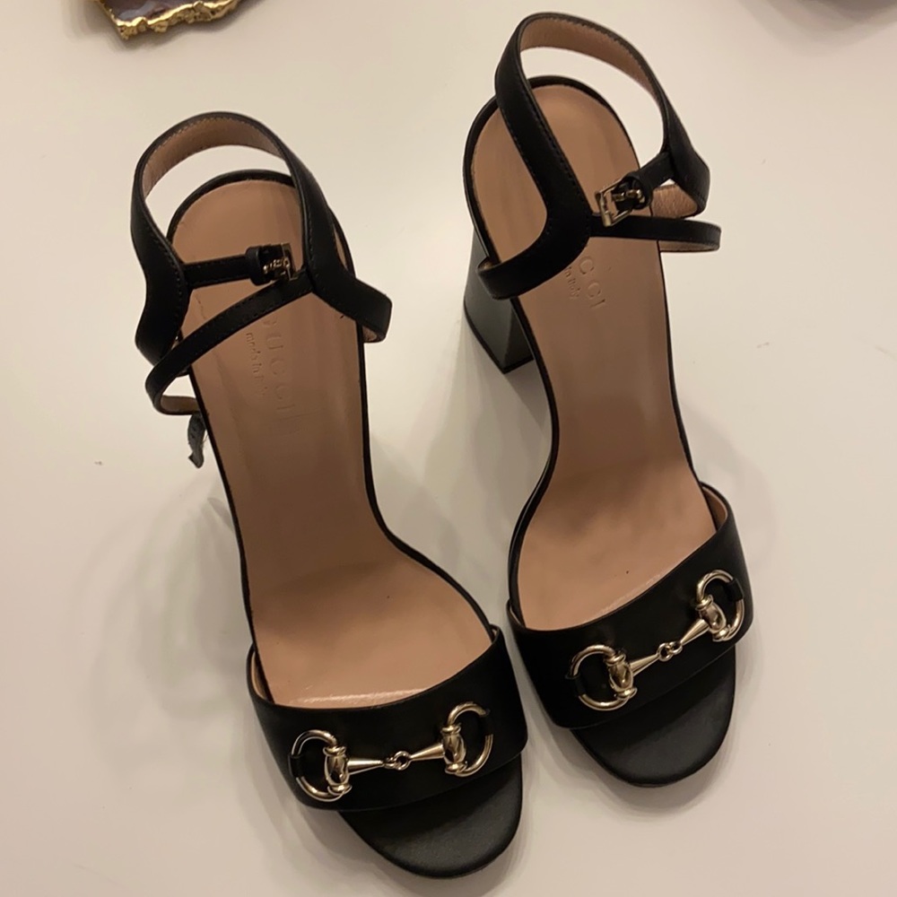 Gucci ankle strap heel